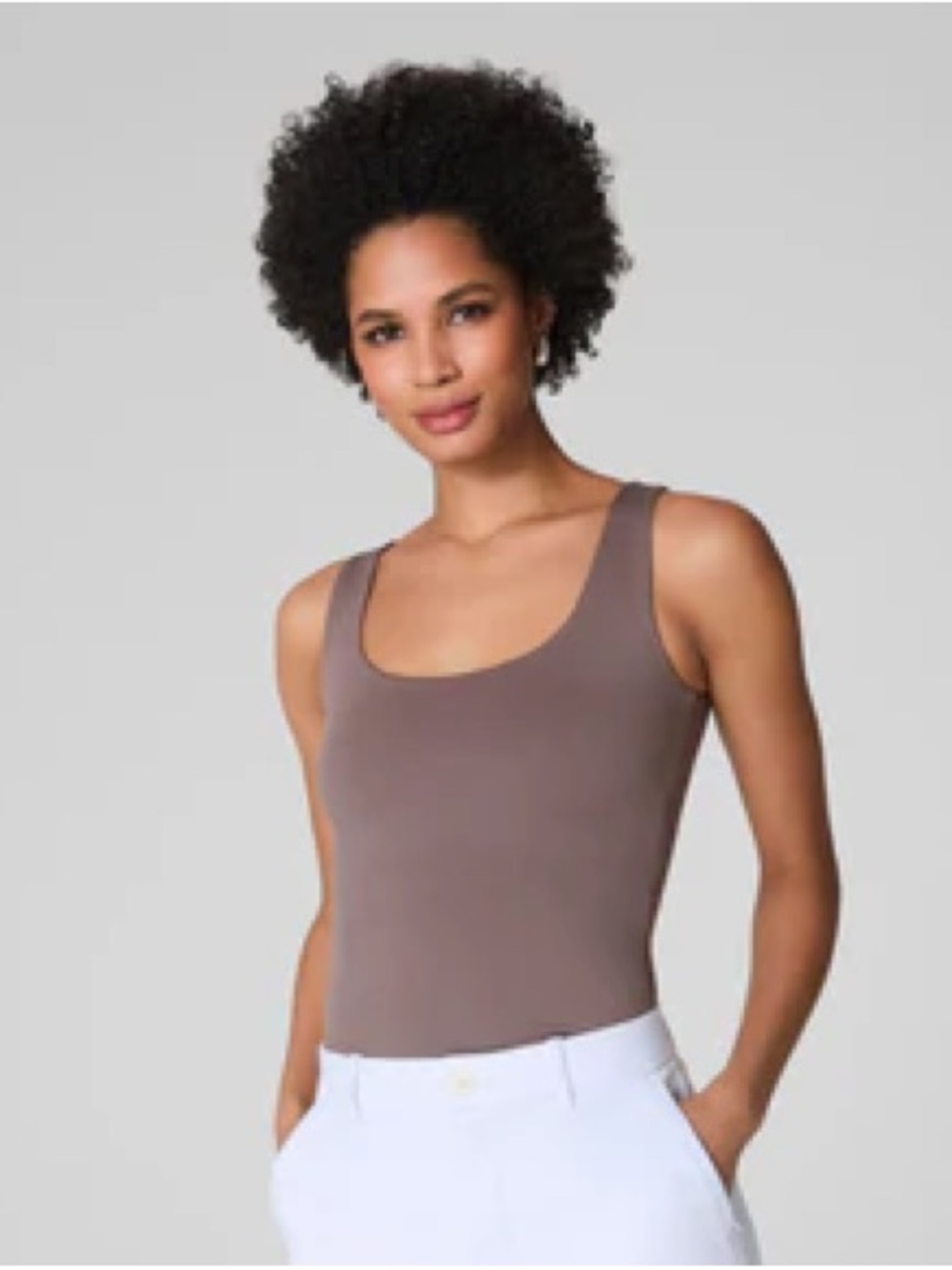 Women’s Taupe Scoop Neck Tank Top